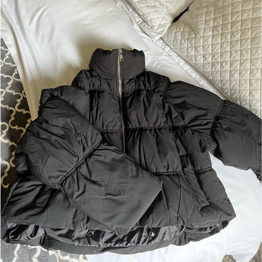 black puffer coat